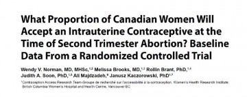 What Proportion of Canadian Women Will Accept an Intrauterine Contraceptive at the Time of Second Trimester Abortion?